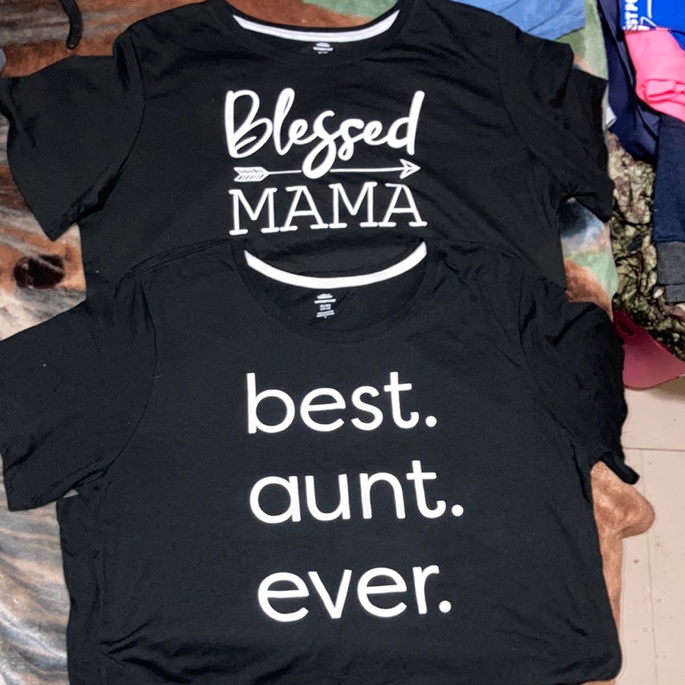 2 Blk Tees sz XL 16/18 Ladies